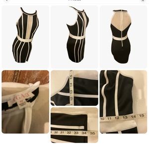 A’gaci form fitting stripe down party dress